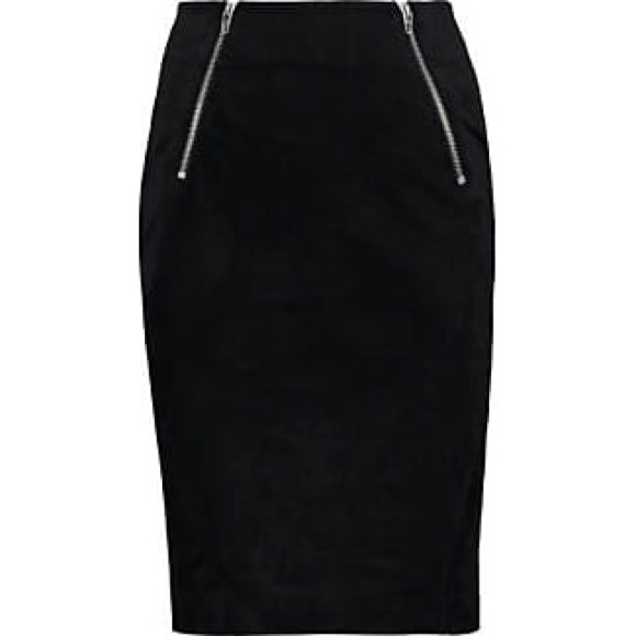 Alexander Wang Black Velvet Pencil Skirt EUC - Picture 2 of 4
